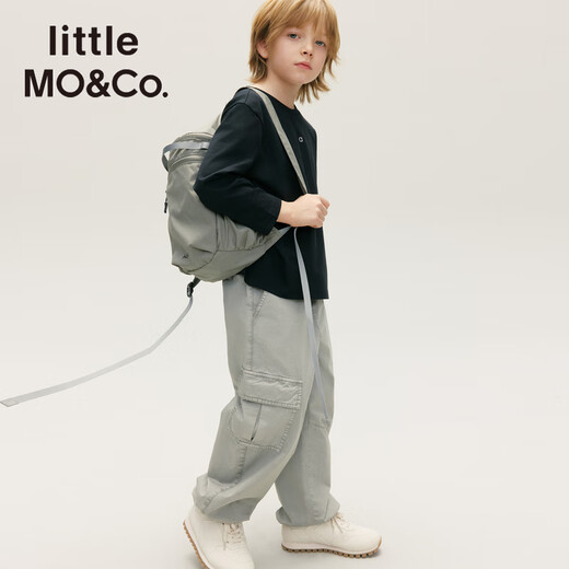 little MO&Co.凉感防晒防螨 little moco童装25秋装新款儿童长袖t恤亲子装上衣 黑色 凉感防晒防螨 160 160/76