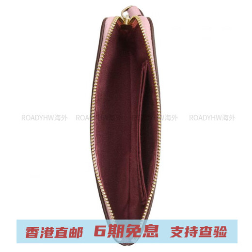 蔻驰（COACH）16 经典品牌标志 人造革 手拿包 小号 女款 粉色 基础装(包+防尘袋)