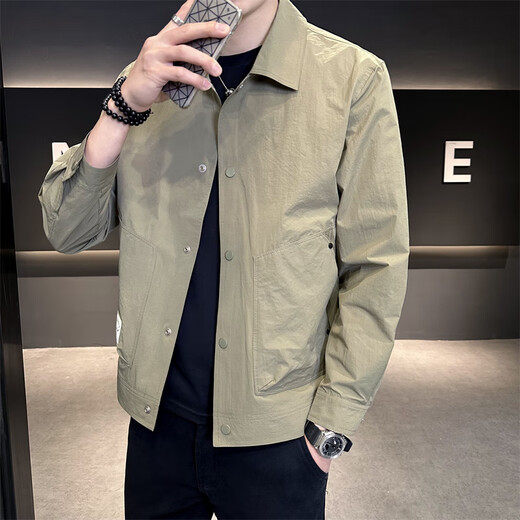 Li Ning's Autumn and Winter New Men's Workwear Casual Stand Collar Jacket Coat Loose Casual Sports Jacket Coat Men's Green L Li Ning's Autumn and Winter New Men's Workwear Casual Stand Collar Jacket Coat Loose Casual Sports Jacket Coat Men's Green L