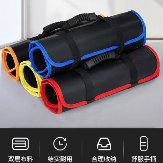 Vinoa Roll Tool Bag Pliers Screwdriver Wrench Storage Bag Multi-jack Storage Portable Outgoing Work Bag Black Thickened Reinforced Upgraded Model (Tools Not Included)