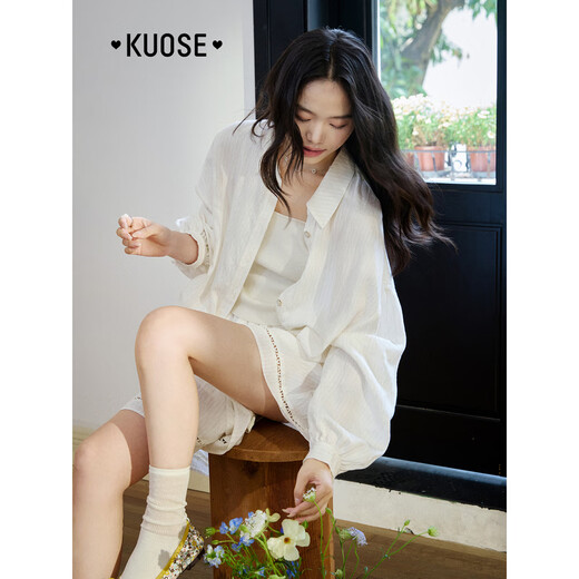 Breite Farbe (Kuose) Grüne Imitation Leinenhemd Jacke Spitze Casual Hosen zweiteiliger Anzug 25 Sommer-Outfit New Women Green Shirt 5008 m