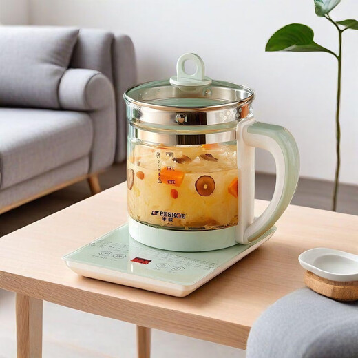 Hemisphere (PESKOE) health kettle, kettle, thermostatic kettle, teapot, teapot, integrated glass, fully automatic, small home, multi-functional office, large capacity 1.8L green, green 1.8L hemisphere health kettle with egg rack