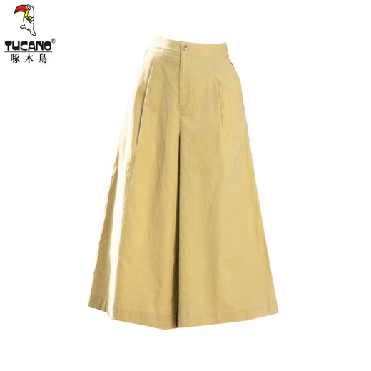Pantalones de algodón y lino de algodón y lino de pájaro carpintero para pantalones de algodón de verano de verano Pantalones de falda informales literarios de la cintura delgada de las mujeres.