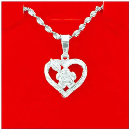 RSRDDY Old Phoenix Sterling Silver 9999 Necklace Girls Ingot Chain Transfer Bead Pendant Silver Jewelry Gift for Girlfriend and Wife Frosted Transfer Bead Silver Water Wave Chain/Same Style as Lao Fengxiang with Trapped Beast 6.8g Solid and Beautiful Packaging