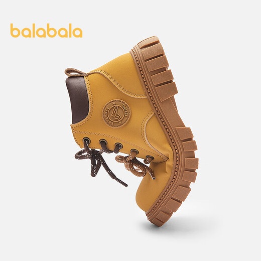 Balabala children's shoes children's boots boys and girls big yellow boots 2025 spring and autumn Martin boots non-slip short boots 208325141212