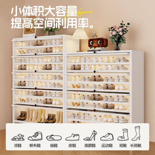 Yuhuade Stahlschuhschrank Haushaltstür Eingangseingangsschrank gegen die Wand integrierter Schuhschrank mittelstaudfest mit großer Kapazität Schuhschrank 11-Level 900*350*1695 [Retro niedliche Katze]