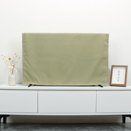 He Jiangong American pastoral small and fresh air TV dust cover 55 inch 5 inch 85 inch LCD TV monitor cover cloth cream white 0 inch [Adaptation: 13578cm]