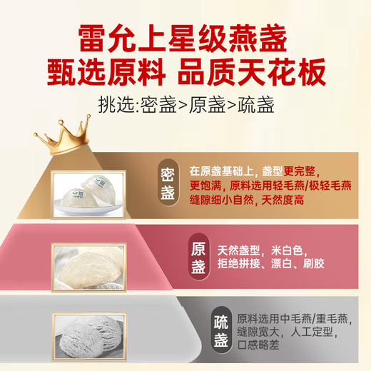 Lei Yun Shang Bird's Nest Dry Birthday's Nest Boad Box 100g 7 étoiles Bird Special Bird [Tasse du milieu] Nid d'oiseau enceinte