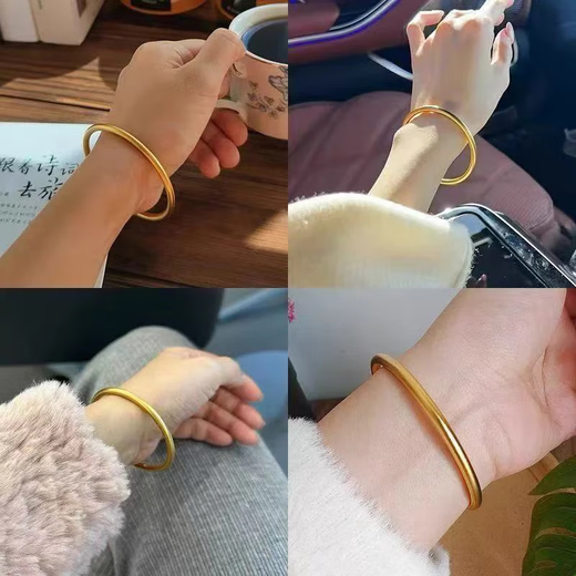 越南沙金手镯久不掉色古法传承两世欢手链女四叶草仿黄金鐲子仿真 58mm