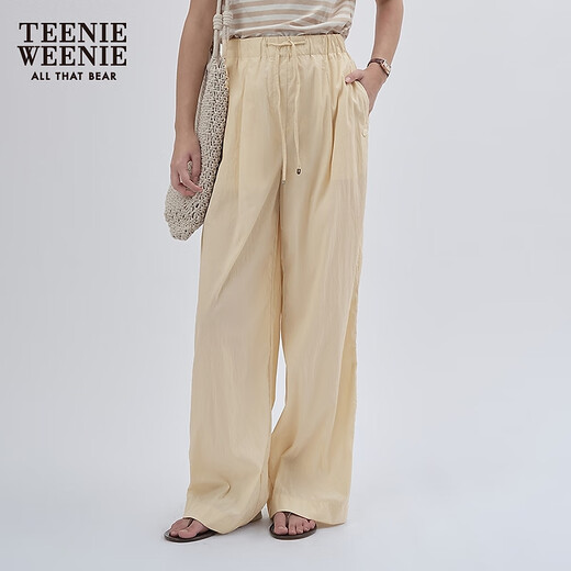 Teenie Weenie [Lycel Blend] Bear Women's Vêtements 2025 Été Nouveau pantalon yamamoto mince Pantalon décontracté Light Khaki M
