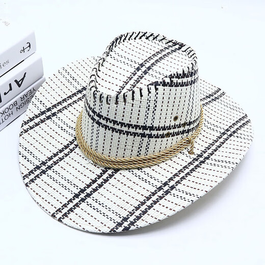 Men's Western Cowboy Hat Outdoor Travel Leisure Women's Sun Shade Straw Hat Summer Fishing Hat Sun Protection Cool Hat Navy Blue