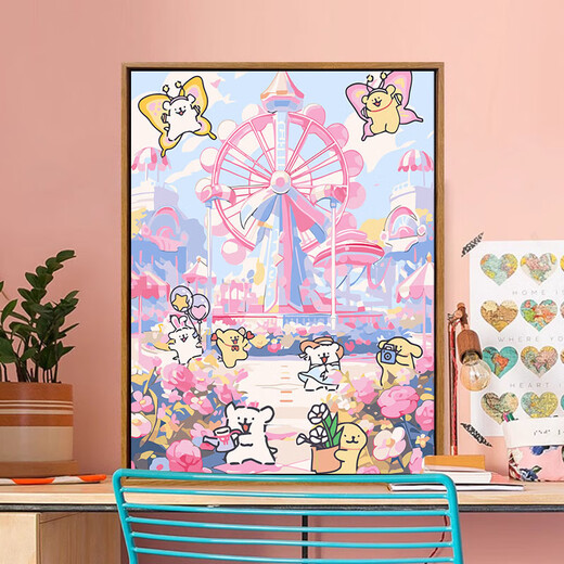 Tigre de tres abril 202 Puppy Puppy Digital Pintura al óleo de bricolaje Diy Cartoon Children's Relling Color Oil Painting LL13882 20*30 cm de espesor Marco interno de madera maciza Pigmento acrílico + especial