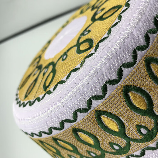 Shurong Hat New Hat Men's Hui Hui Men's Minority Embroidered Flat Top Hui Hat Performance Dance Performance Hat Burgundy No. 58 (Adult Style)