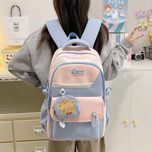 Rucksack für Frauen 2025 Neue koreanische Modeschule School Schoolbag für Frauen Junior High School Schülern Grundschüler Campus Rucksack Black TJ932