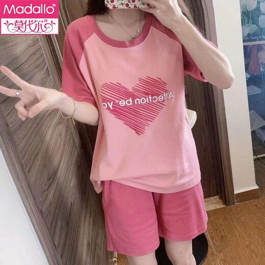 莫代尔睡衣女士夏季纯棉可爱韩版短袖短裤薄款两件套装大码春秋天家居服 短袖短裤-A5012 M 女【80-100斤】