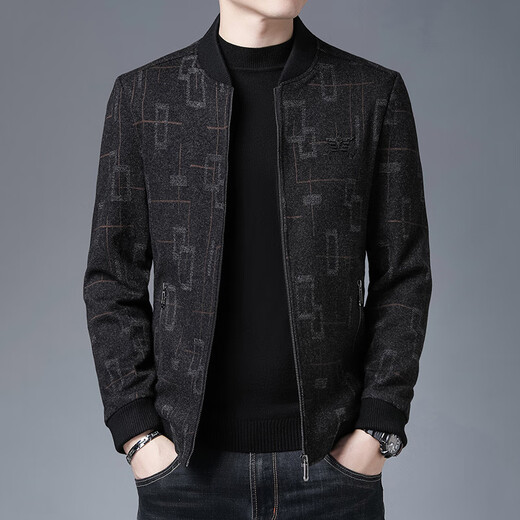 GABBANIE men's jacket spring and autumn 2025 new brand high-end middle-aged thickened loose casual jacket coffee color M 170