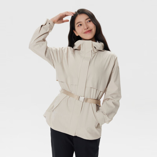 Kolon Sportkolon Sport Commentaire Couleur solide extérieur sport décontracté veste à capuche à capuche pour femmes taupe gr m