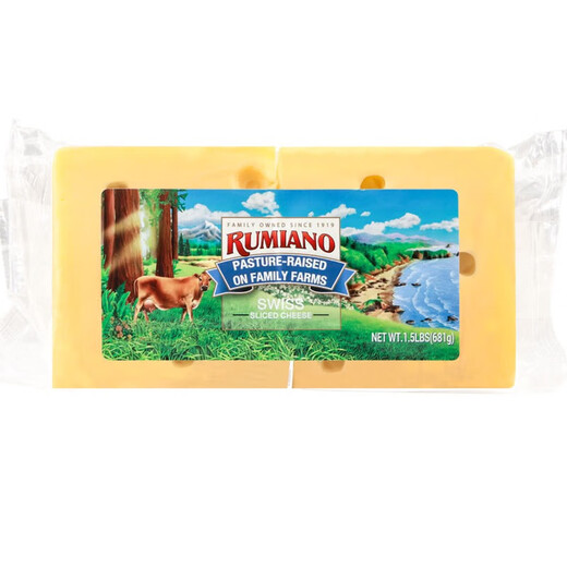 RUMIANO Colby cheese slices two-color cheese slices Swiss-style cheese slices 681g Colby cheese slices 681g*1 bag
