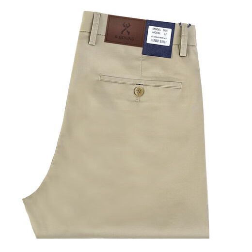 Jinba Men's Clothing (K-Boxing) Brand Men's Casual Pants Pure Cotton No Iron Middle-aged Business Casual High Waist Straight Pants Khaki 9226-1 M Size 40 Waist 3ft 1 Waist 104C