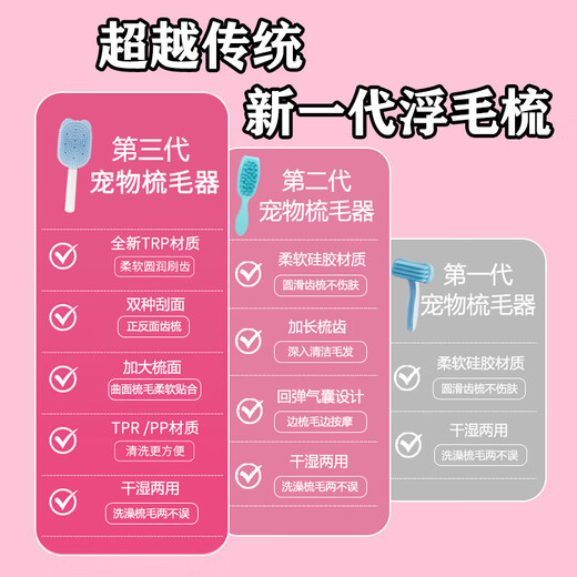 Shiganu Devon cat special silicone comb to remove floating hair artifact massage cleaning brush pet supplies third generation silicone comb two kinds of shaving surface - blue