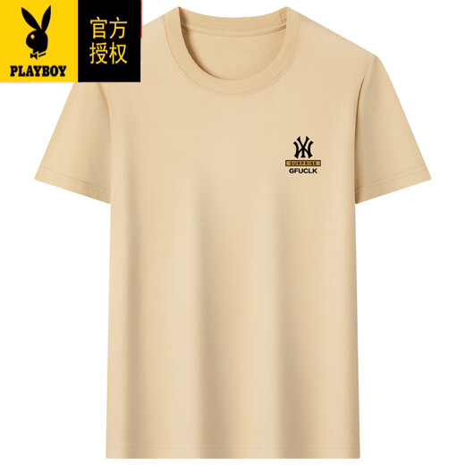 Playboy (Playboy) Summer NUEVA Camiseta de manga corta para hombres Camiseta sólida suelta Camiseta de algodón de algodón de algodón de algodón puro y9929 Red M -120Jin [Jin iguala 0.5 kg] desgaste