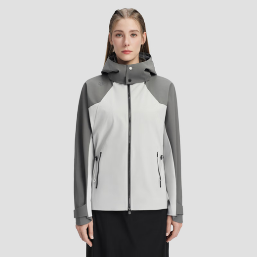 迪桑特（DESCENTE）WOMENSSTUDIO宽松梭织纯色logo设计长袖夹克外套女款 木炭灰 M