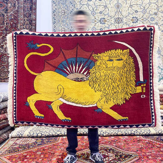 
Yonghuan Lion Handmade Wool Tassel Bedside Blanket Entering Nomadic Art Tapestry Persian Thickened Carpet 693 1.45X1.93M 1 piece