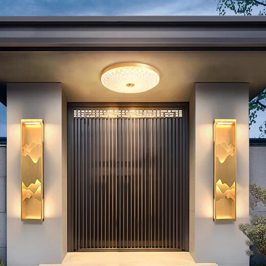 Villa entrance ceiling light outdoor waterproof insect-proof corridor corridor outdoor balcony lamp radar sensing garage light X3895-40cm/three-color light