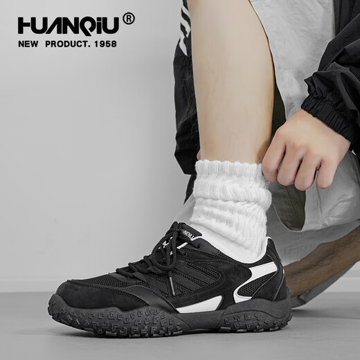 
Global black sneakers men's 2025 summer new outdoor non-slip hiking shoes ugly cute big-head casual dad shoes black 42