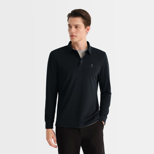 Biyinlefen lightweight autumn and winter men's tops are skin-friendly, soft and easy to care for, long-sleeved lapel POLO shirts can be used as base layers