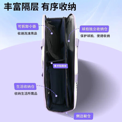 尤尼克斯yonex新款2024国家队羽毛球包单双肩手提方包大容量男女款运动球包背包 9226白色