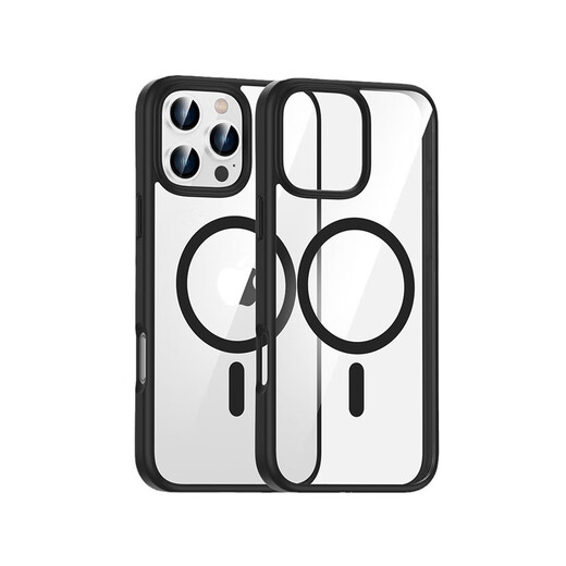 斯幻柯  适用苹果16pro手机壳 iPhone16pro手机壳磁吸壳超薄Magsafe充电防摔镜头保护透明男女款-灰