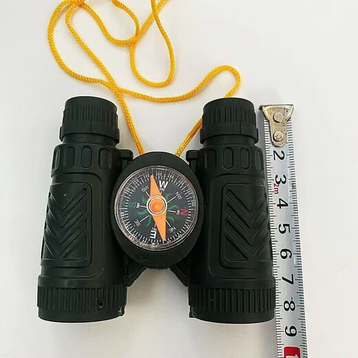 Binocular camouflage telescope, eye protection, high magnification, ultra-clear, portable with lanyard, children's telescope toy, military green exploration telescope + (with compass) 2 pcs