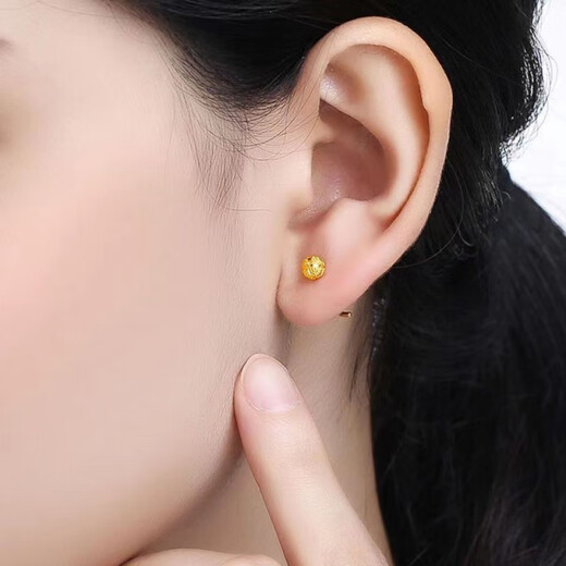 KZD Gold Earrings, Western Style Curved Hook Transfer Beads, Versatile Earrings Gift, Sweet*Gold*Cross Frosted Curved Hook/Earrings 0.31