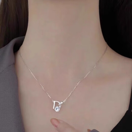 CAOXIDO Oath Series 18K Gold Necklace Diamond Pendant Rose Gold Clavicle Chain Letter Set Chain Valentine's Day Gift 18K Gold Diamond Pendant Necklace