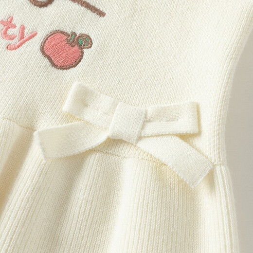 David BELLA (DAVE/BELLA) [Hello Kitty Joint Brand] Girls Sweater Children's Vest Knitted Sweater Baby Vest Children's Top White [Spot] 73 cm (Suggested height 66-73 cm)