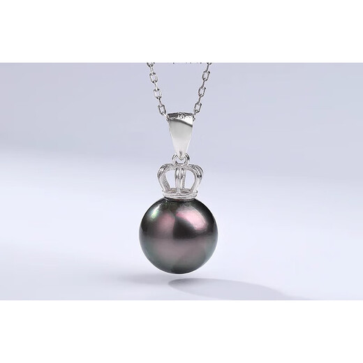DL 1998 Fat Donglai same style black pearl pendant black forest 8-11mm strong light sea water Tahitian necklace 8-9mm Tahitian black pearl/silver