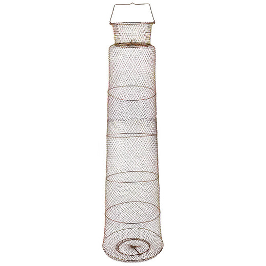 Outdoor portable metal fish protection net fishing net pocket fish cage folding stainless steel wild fishing sea fishing cage fishing net 45cm 0.72m sea water available (304 stainless steel wire)