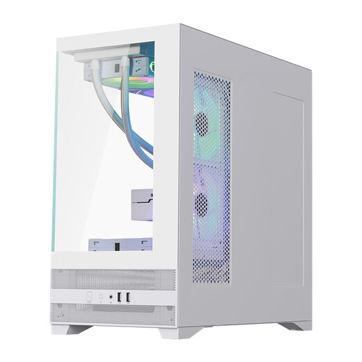 先马（SAMA）小惊鸿2 白色MATX海景房游戏电脑主机箱 电源仓网孔/高效散热/支持360水冷/9风扇位/427mm长显卡