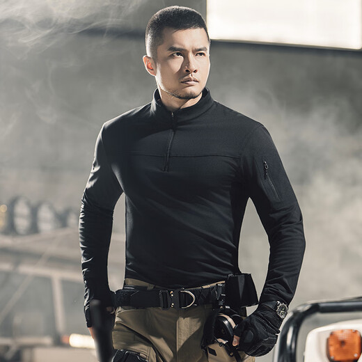 Dragon Tooth third generation defender lightweight stand-up collar fleece sweater warm jacket men's outdoor leisure sports slim tactical jacket polar night black M 175/96A 141-156Jin Jin equals 0.5 kg