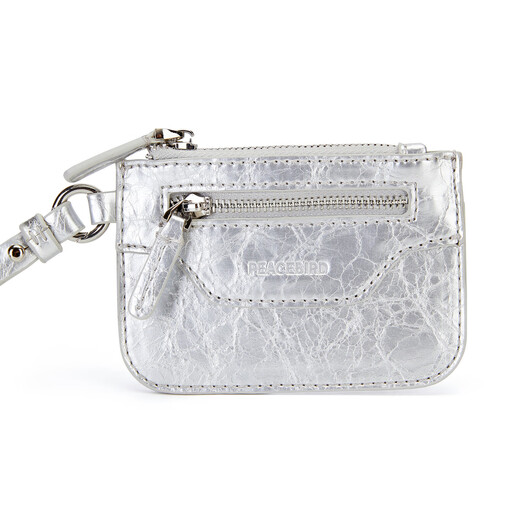 PeaceBird [mismo modelo en el centro comercial] 2025 Autumn New Silver P Pu Small Square Bag A1YZF3113 Plata F