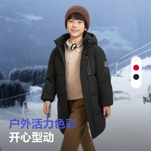 波司登反季冬季羽绒服儿童中长款连帽加厚新国标90绒商场同款外套