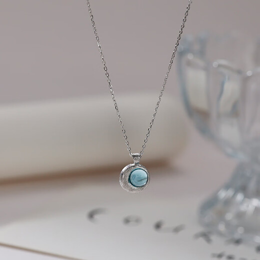 Laomiao 925 sterling silver aquamarine collarbone chain for girls 2024 new cool and luxurious niche gift necklace 925 sterling silver aquamarine necklace