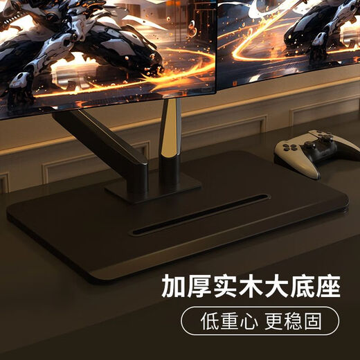 Zhiercheng desktop punch-free dual-screen computer pneumatic cantilever base monitor bracket free lifting and rotating with mobile phone slot dual-screen pneumatic arm bracket suitable for 17-32 inches, both arms load 20