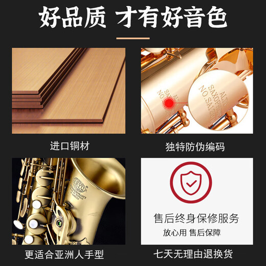 萨尔特中音萨克斯管乐器初学者专业降e调SP-6600 进口铜材 台湾原装原产 仿古青铜色