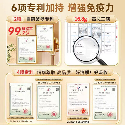 Peking Tongrentang Chizhisheng Huoshan Break-Block Ganoderma Lucidum Spore Pulver, nahrhafte Immunverstärkung Gesundheitsprodukte für Erwachsene, mittlere und ältere Menschen 1G/Beutel*200 Bags/Box One Box Pack