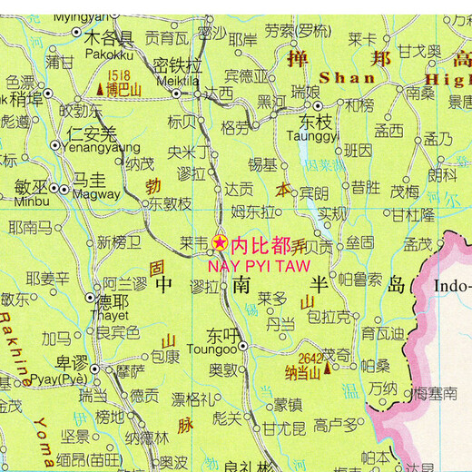 
2024 new model, Chinese version of Thailand Myanmar map, wall stickers, super large and huge transportation, decorative painting poster, Thai Myanmar map, Chinese version, 13590 (large) oil canvas material (with double delivery