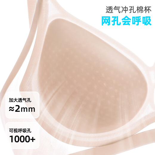 雅黛俪（ALDOLA）轻薄文胸夏季清凉聚拢美背无痕大胸显小隐形果冻条软支撑 裸肤粉 L
