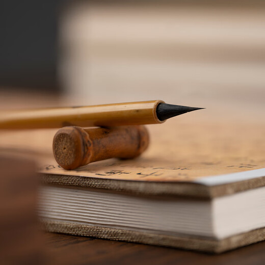 Shanlianhu pen purple hair brush small regular script brush professional calligraphy pen four treasures gift set for beginners regular script running script Chinese painting hook line pen