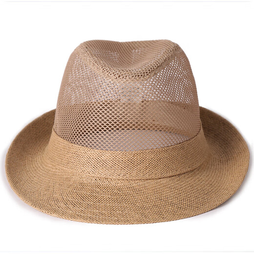 Mitte des Alters und älteren Männer Sommersonne Sonnenschutz Sonnenhut Cooler Hut Outdoor Mesh Vater Frühling und Herbst Atmungsfreie Strohhut Reis Farbe One Größe (58 cm)